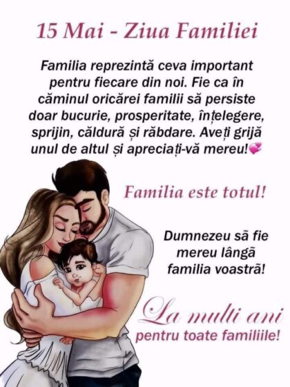 15 mai – Ziua Internațională a Familiei